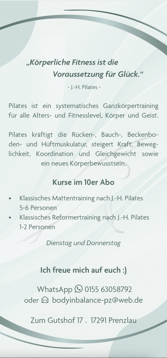 Body in Balance Pilates Studio Prenzlau